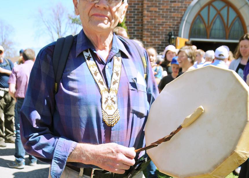 Drummer joins pilgrimage to bring awareness of indigenous rights