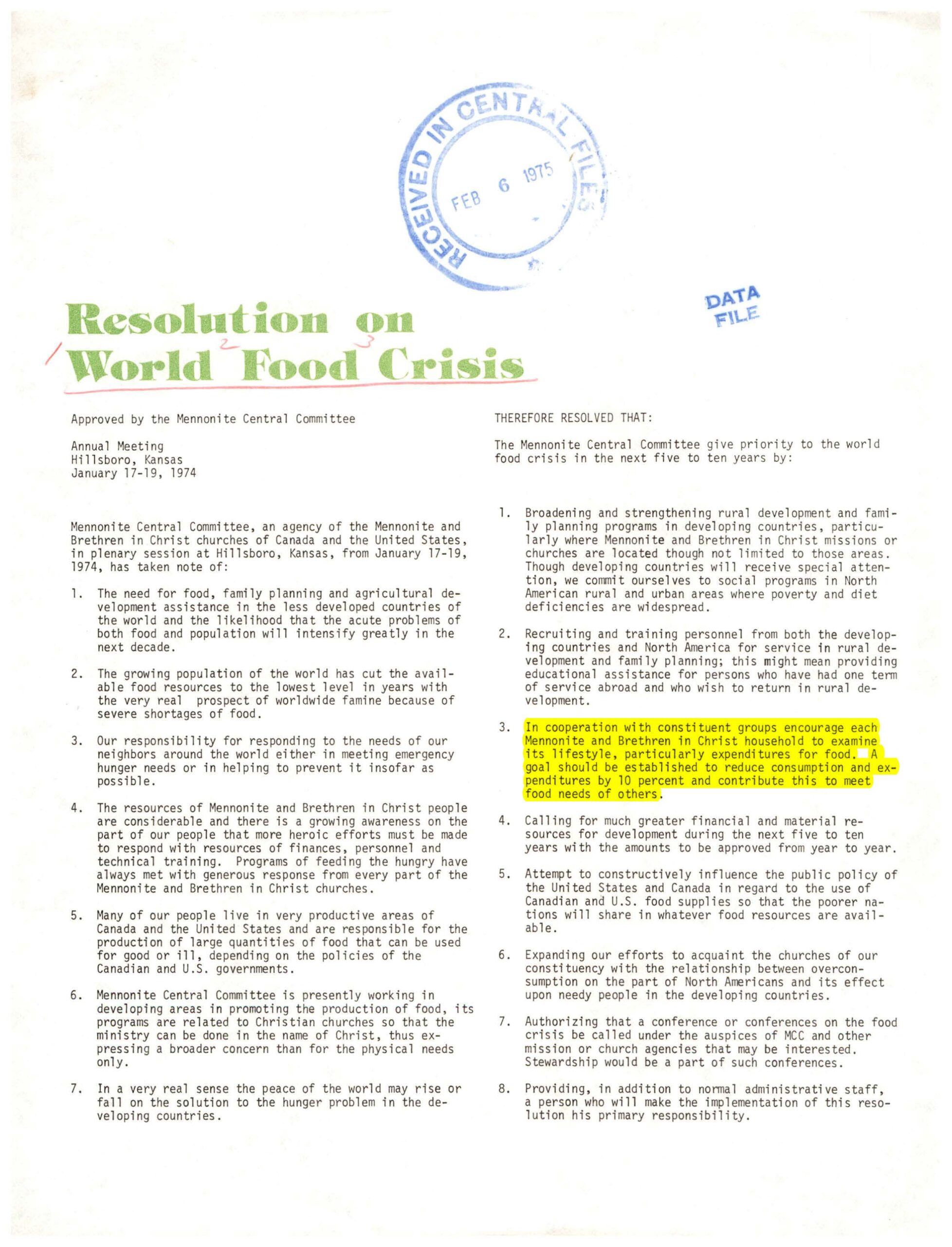 Hillsboro Resolution