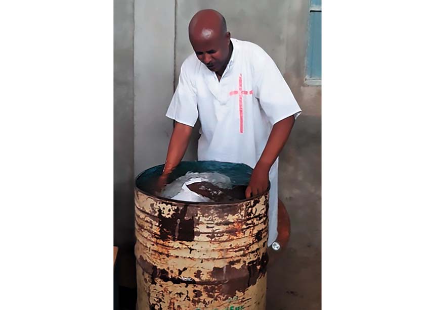 Baptism in a barrel