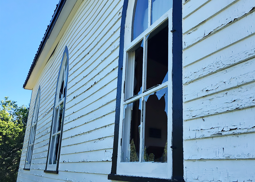 Former Mennonite church building vandalized