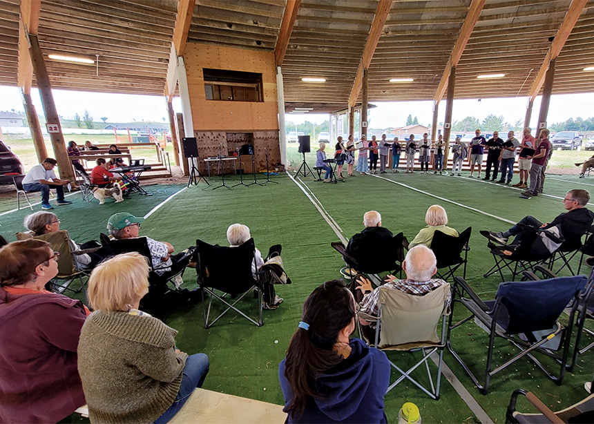 Musical sharing at Muskeg Lake Cree Nation