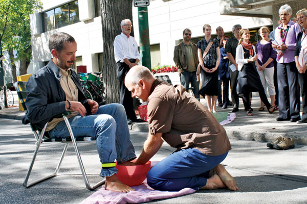 Foot washing ends climate change protest