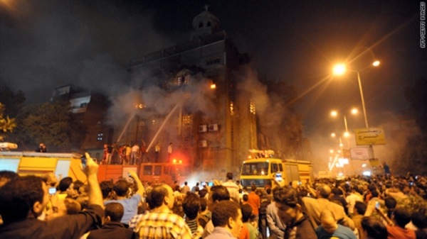 Christian-Muslim clashes in Egypt leave 12 dead, Coptic churches burnt